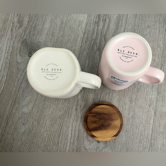 Rae Dunn Peeps sake mug set of 2 white pink w one topper - Picture 4 of 4